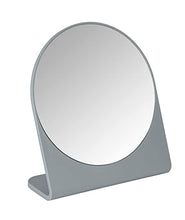 WENKO Specchio per cosmetico Marcon grigio - Specchio da appoggio, Polistirolo, 17.5 x 19 x 7 cm, Grigio