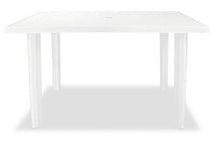 Tomaino Tavolo da Giardino in plastica Rettangolare 126 x 76 x 72 cm (Bianco)