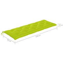 vidaXL Panca da Giardino e Cuscino Verde Brillante 150cm Legno di Teak