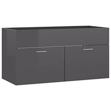 vidaXL Set Mobili da Bagno 2 pz Grigio Lucido in Truciolato
