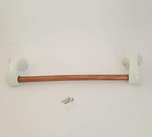 Abc_baño Portasciugamani barra di porcellana legno Venus bianco