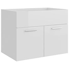 vidaXL Set Mobili da Bagno 2 pz Bianco Lucido in Truciolato