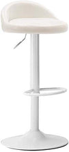 JUANxiao Sedie Sgabello da Bar Sgabello Alto Regolabile Sgabello Girevole Imbottito PU Seduta poggiapiedi Base in Metallo Cromato Cucina Cucina 3 Colori (Colore: Beige)
