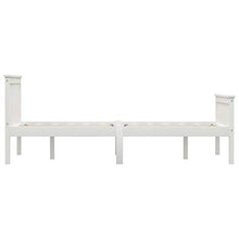 BIGTO - Struttura per letto in legno di pino massiccio, per camera da letto, stile B, 120 x 190 cm, colore: Bianco