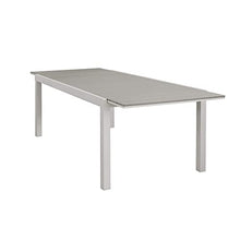Milani Home s.r.l.s. Set Tavolo Giardino Allungabile Rettangolare 180/240 X 100 con 4 Poltrone in Alluminio Tortora da Esterno