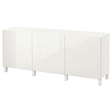 BESTÅ combinazione di stoccaggio con porte 180x40x74 cm bianco/Selsviken lucido/bianco
