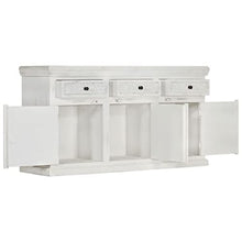 vidaXL Credenza Armadietto con Cassetti e Ante Mobiletto Decorativo Dispositivi Multimediali Bianco 140x40x74 cm Legno Massello Mango