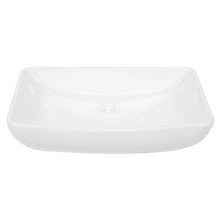Lavabo da appoggio in ceramica, Lavello bagno Cucina con superficie liscia e pulita, stile moderno, 38 x 13 x 60 cm, colore: bianco.