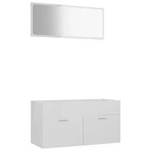 vidaXL Set Mobili da Bagno 2 pz Bianco Lucido in Truciolato