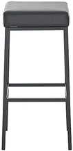 CLP Sgabello Bar Montreal Imbottito In Similpelle I Sgabello Panchetto Design Cucina o Bar Telaio 4 Gambe Alt 85 CM, Colore:nero, Colore del telaio:nero