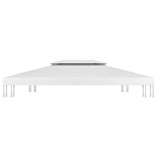vidaXL Gazebo impermeabile a 2 livelli, per feste e giardino, copertura di ricambio per tetto, 310 g/m², 4 x 3 m, colore bianco
