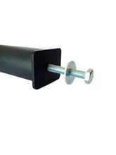 Générique - Set di 5 piedi per letto da 30 cm (con supporto centrale fissaggio senza fori) – Diametro Ø 40 mm – Nero – Rotondo