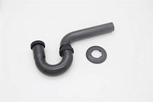KELWF Trappola per Bottiglie Sifone Tondo in Ottone Kit P-Trap Antico/Nero Vasca da Bagno per lavabo con Scarico Pop-up Balck 1