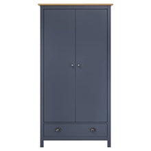 vidaXL Armadio a 2 Ante Hill Range Grigio 89x50x170cm Massello di Pino
