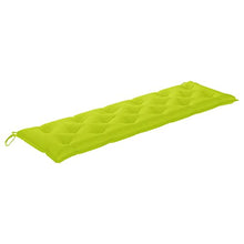 vidaXL Panca da Giardino Cuscino Verde Brillante 175 cm Legno di Teak