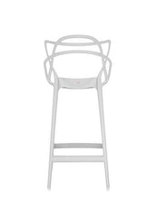 Kartell Masters Stool Sgabello, Tecnopolimero termoplastico Riciclato con Carica Minerale e Trattamento Soft-Touch, Bianco, H. 65
