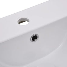 vidaXL Lavabo da Incasso con Foro di Trabocco Moderno Elegante Lavandino Lavello Sanitari Bagno Toilette 42x39x18 cm in Ceramica Bianco