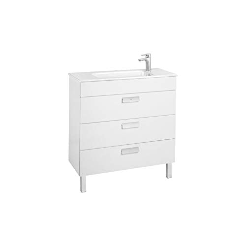 Roca Lavabo + Mobile Base 3 Cassetti Unik Debba, 80 x 36 x 72 cm, Bianco (Riferimento: A851281806)
