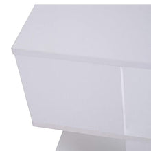 HOMCOM Tavolino da Caffè 2 Ripiani Aperti Design Moderno Salotto Soggiorno Legno 40x40x43cm Bianco