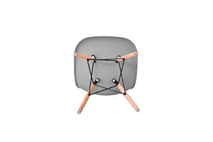Sedie da scrivania/soggiorno/sedie da pranzo con gambe in faggio naturale e schienale in PP, chic confortevole con bel design, un set di 4 (grigio)