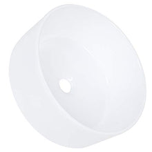 Lavabo, Tondo Lavandino a Mano Lavandino da Appoggio in Ceramica, 36x36x12.5cm, Bianca