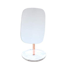 Specchio per Il Trucco, specchi da Trucco da appoggio Specchio cosmetico per la casa Specchio da Barba con Base in Marmo Specchio da Doccia con Rotazione di 180 Gradi, Oro Rosa