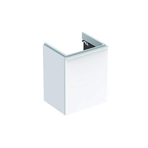 Geberit Smyle Square Lavamano lavabo Mobiletto Vanity, 500351, 442x617x356mm, con 1 sportello, Apertura a Sinistra, colorazione: Struttura in Legno Noce Noce Hickory/melaminico - 500.351.JR.1