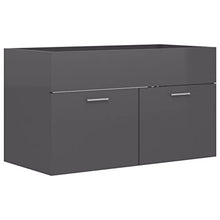 vidaXL Set Mobili da Bagno 2 pz Grigio Lucido in Truciolato