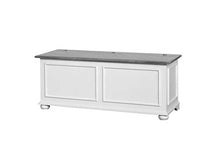 Homemania 1001_PF Cassapanca Acanto, Bianco, Grigio in Legno, 120 x 42 x 50 cm