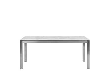 Beliani Set da Giardino Tavolo Simil Marmo 6 Sedie Tessuto Nero 180 x 90 cm GROSSETO