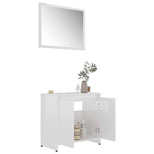 Set di mobili da bagno, colore: bianco lucido