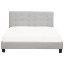 Beliani Letto Tessuto Grigio Chiaro con Rete a doghe 180 x 200 cm La Rochelle
