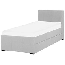 Beliani Divano Letto Estraibile in Tessuto Grigio Chiaro Rete a Doghe 90 x 200 cm Marmande
