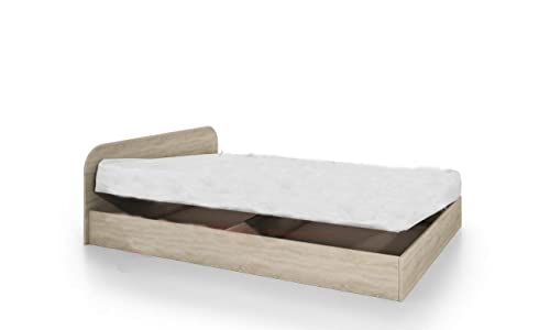 Letto una piazza e mezza con contenitore modello LI2011 (ROVERE CHIARO)