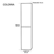 mazzoni Mobile da Bagno Sospeso 100cm Colonna P18cm Maiorca Light Bianco Frassinato