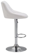 CLP Sgabello Design Imbottito Lazio In Similpelle I Sgabello Girevole Con Poggiapiedi I Sedia Alta Cucina Regolabile 83-104 CM, Colore:bianco