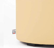 Arketicom Pandora Pouf Contenitore Rotondo Ecopelle Puff poggiapiedi SFODERABILE (42 D x 42 H, Bianco)