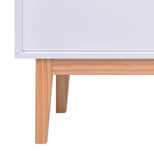 vidaXL Credenza Bianca 130x40x80 cm in MDF e Rattan