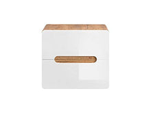 COMAD Lavabo Aruba con lavabo da appoggio, larghezza 60 cm, rovere americano, bianco lucido