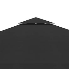 vidaXL Gazebo impermeabile a 2 livelli, per feste e giardino, copertura di ricambio per tetto, 310 g/m², 3 x 3 m, colore nero