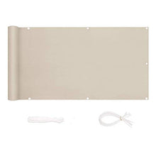 YUANBIAO Protezione Privacy 0.9x3.5m Vento Antipioggia Telo Oscurante Balcone Installazione Facile per recinzioni da Giardino, Balcone, Marrone Chiaro