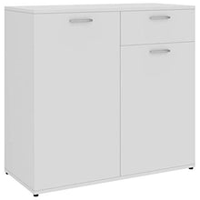 XHCP Credenza, Comodino, Comodino, cassettiera per la casa Soggiorno Camera da Letto Bianco Lucido 80x36x75 cm truciolare