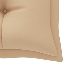 vidaXL Panca da Giardino con Cuscino Beige 175 cm Massello di Teak