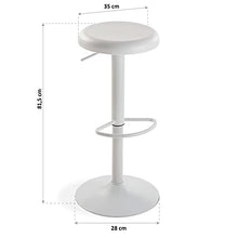 Versa Zena Sgabello Alto da Bar, Rotante, Misure (A x L x l) 81,5 x 35 x 35 cm, Acciaio, Color Bianco