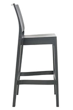 Sgabello Bar Maya Impilabile In Polipropilene I Sgabello Outdoor Con Schienale I Sedia Sgabello Alta In Plastica Alt. 75 CM, Colore:grigio scuro
