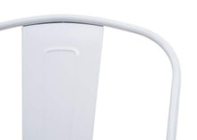 Sgabello con Schienale bistrot Design Industriale HWC-A73 Legno Metallo Verniciato Bianco