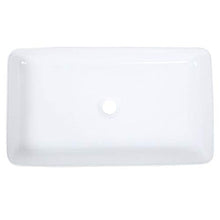 Zerone Lavabo rettangolare in ceramica, moderno da appoggio, per cucine, 61 x 35 x 10 cm, bianco