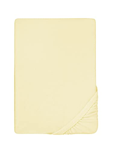 Biberna 0012344 Lenzuolo Frottee-Stretch (Altezza Materasso max. 22 cm) 1X 180X200 cm > 200X200 cm, Giallo