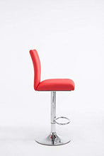 CLP Sgabello Design Köln Con Schienale E Poggiapiedi I Sgabello Alto Imbottito In Similpelle Girevole E Regolabile 60-80,5 CM, Colore:rosso