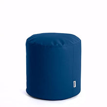 Avalon Puff rotondo 50X50 cm Pouf Cilindro Jazz Finta pelle Imbottito colore Blu